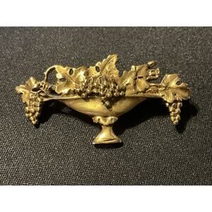 Museum Of Arts Grape Bowl Gold Tone Brooch